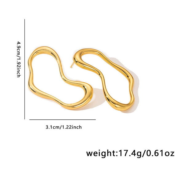 Wholesale Geometric Heart Shape Titanium Steel Electroplated Women's Earrings Highend Luxury Nonfading