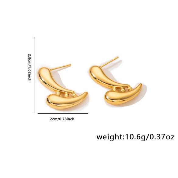 Wholesale Geometric Heart Shape Titanium Steel Electroplated Women's Earrings Highend Luxury Nonfading