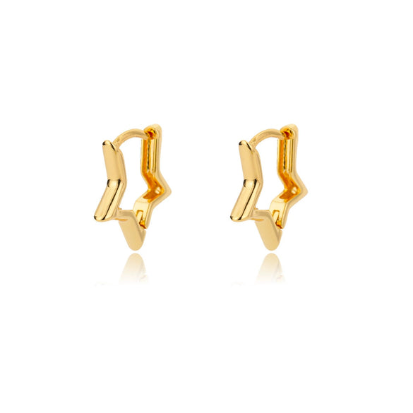 Wholesale Geometric Heart Shaped Copper Earrings For Women With Micro Inlaid Zircon And Star Design