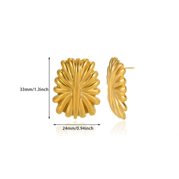 Wholesale Geometric Heart Shaped Zircon Pearl Earrings Gold Plated Stainless Steel Unisex