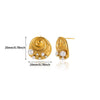 Wholesale Geometric Heart Shaped Zircon Pearl Earrings Gold Plated Stainless Steel Unisex