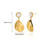 Wholesale Geometric Heart Shaped Zircon Pearl Earrings Gold Plated Stainless Steel Unisex