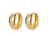 Wholesale Geometric Heartshaped Hollow Earrings Stainless Steel Inlaid With Colored Zircon Gold Edge Button Style Unisex Electroplated