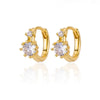 Wholesale Geometric Heartshaped Hollow Earrings Stainless Steel Inlaid With Colored Zircon Gold Edge Button Style Unisex Electroplated