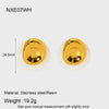 Wholesale Geometric Heartshaped 18K Gold Plated Stainless Steel Amber Resin Earrings For Women