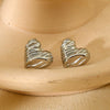 Wholesale Geometric Heartshaped 18K Gold Plated Stainless Steel Earrings For Women