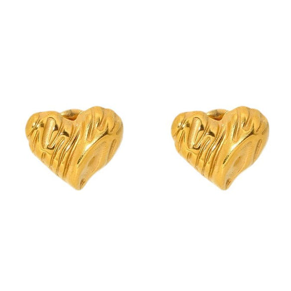 Wholesale Geometric Heartshaped 18K Gold Plated Stainless Steel Earrings For Women