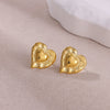 Wholesale Geometric Heartshaped Oil Dripping Bow Electroplated Stainless Steel And Gold Earrings For Unisex