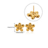 Wholesale Geometric Heartshaped Oil Dripping Bow Electroplated Stainless Steel And Gold Earrings For Unisex