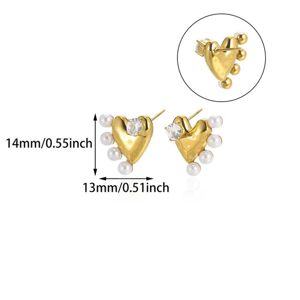 Wholesale Geometric Heartshaped Stainless Steel And Goldplated Earrings For Unisex