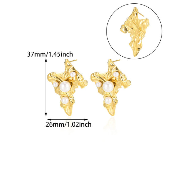 Wholesale Geometric Heartshaped Stainless Steel And Goldplated Earrings For Unisex