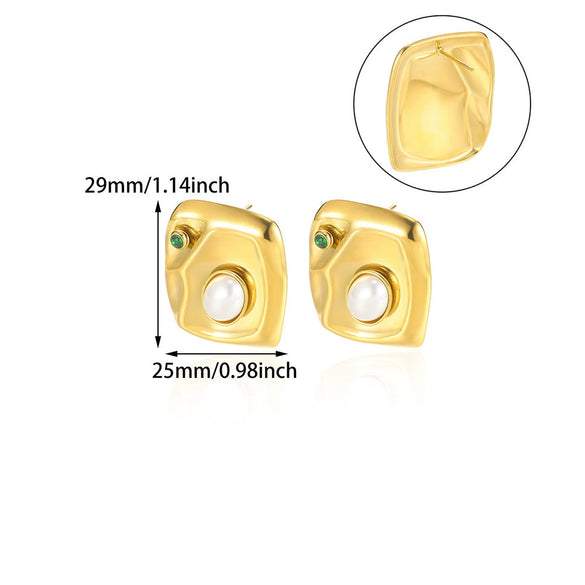 Wholesale Geometric Heartshaped Stainless Steel And Goldplated Earrings For Unisex