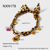 Wholesale Geometric Heartshaped Stainless Steel Leopard Print Pendant Necklace For Women With Electroplating