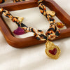 Wholesale Geometric Heartshaped Stainless Steel Leopard Print Pendant Necklace For Women With Electroplating
