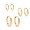 Wholesale Geometric Hexagonal Glossy Copper 18K Gold Plated Earrings Unisex Simple Jewelry