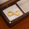 Wholesale Geometric Hexagonal Titanium Steel 18K Gold Plated Polish Earrings For Women