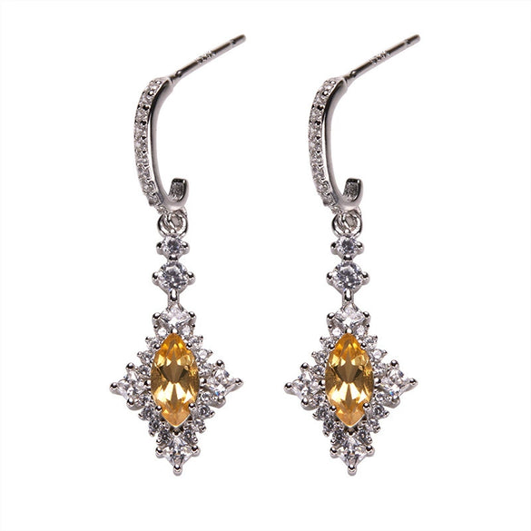 Wholesale Geometric Highend Luxury S925 Sterling Silver 18K Gold Natural Color Treasure Earrings Jewelry