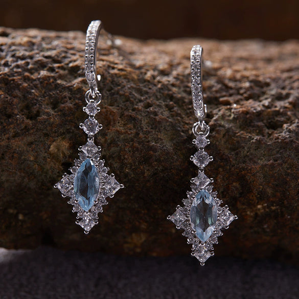 Wholesale Geometric Highend Luxury S925 Sterling Silver 18K Gold Natural Color Treasure Earrings Jewelry