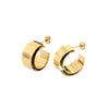 Wholesale Geometric Highpolish 18K Gold Plated Stainless Steel Cshaped Doublelayer Earrings For Women