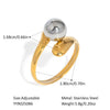 Wholesale Geometric Hollow Design Stainless Steel Bead Ring With Pvd Furnace Vacuum Real Gold Plating Light Luxury And Delicate Jewelry For Unisex