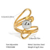 Wholesale Geometric Hollow Design Stainless Steel Bead Ring With Pvd Furnace Vacuum Real Gold Plating Light Luxury And Delicate Jewelry For Unisex