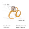 Wholesale Geometric Hollow Design Stainless Steel Bead Ring With Pvd Furnace Vacuum Real Gold Plating Light Luxury And Delicate Jewelry For Unisex
