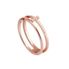 Wholesale Geometric Hollow Double Cross Titanium Steel Ring With Rose Gold Electroplating For Female Hipsters