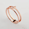 Wholesale Geometric Hollow Double Cross Titanium Steel Ring With Rose Gold Electroplating For Female Hipsters