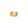 Wholesale Geometric Hollow Flower Shape Gold Electroplated Stainless Steel Open Ring Jewelry For Women