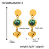 Wholesale Geometric Hollow Heart Tassel Earrings Inlaid With Glass Stone Stainless Steel Electroplated For Women