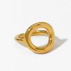 Wholesale Geometric Hollow Ring With Adjustable Opening Stainless Steel Minimalist Gossing Allmatch Electroplated Ring For Women
