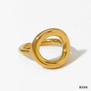 Wholesale Geometric Hollow Ring With Adjustable Opening Stainless Steel Minimalist Gossing Allmatch Electroplated Ring For Women