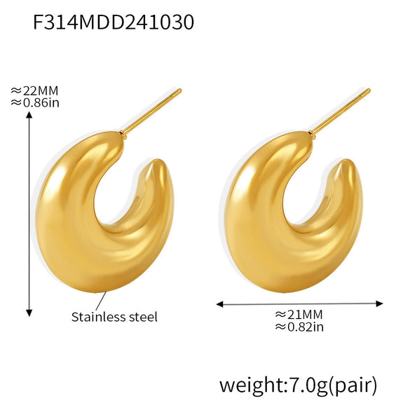 Wholesale Geometric Hollow Stainless Steel 18K Gold Plated Women's Earrings