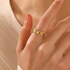 Wholesale Geometric Hollow Stainless Steel Ring For Women With Gold Plating