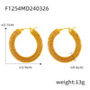 Wholesale Geometric Hollow Ushaped Electroplated Titanium Steel Earrings For Women