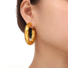 Wholesale Geometric Hollow Ushaped Electroplated Titanium Steel Earrings For Women