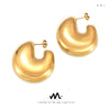 Wholesale Geometric Hollow Ushaped Goldplated Titanium Steel Earrings For Women