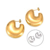 Wholesale Geometric Hollow Ushaped Goldplated Titanium Steel Earrings For Women