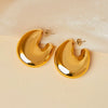 Wholesale Geometric Hollow Ushaped Goldplated Titanium Steel Earrings For Women