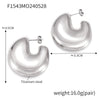 Wholesale Geometric Hollow Ushaped Goldplated Titanium Steel Earrings For Women