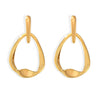 Wholesale Geometric Hollow Water Drop Earrings Copper Material Electroplated Gold For Women