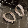Wholesale Geometric Hoop Earrings For Women Copper Inlaid With Zircon