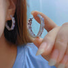Wholesale Geometric Hoop Earrings For Women Copper Inlaid With Zircon