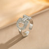 Wholesale Geometric Horseshoe Buckle Open Ring Gold Plated Copper Electroplated Unisex Women's Light Luxury Trendy Fashion