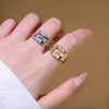 Wholesale Geometric Horseshoe Buckle Open Ring Gold Plated Copper Electroplated Unisex Women's Light Luxury Trendy Fashion