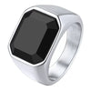 Wholesale Geometric Inlaid Imitation Gemstone Titanium Steel Casting And Electroplated Ring Unisex Jewelry