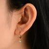 Wholesale Geometric Inlaid Single Zircon 925 Sterling Silver Drop Earrings For Women