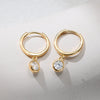 Wholesale Geometric Inlaid Single Zircon 925 Sterling Silver Drop Earrings For Women