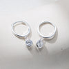 Wholesale Geometric Inlaid Single Zircon 925 Sterling Silver Drop Earrings For Women
