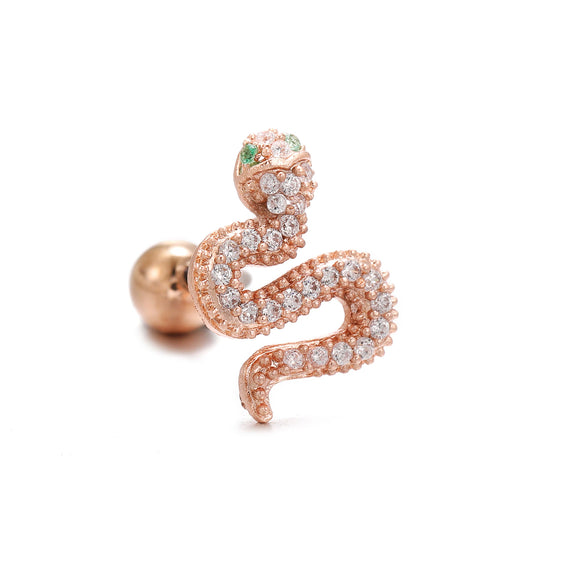 Wholesale Geometric Inlaid Zircon Copper Ear Bone Nail Jewelry